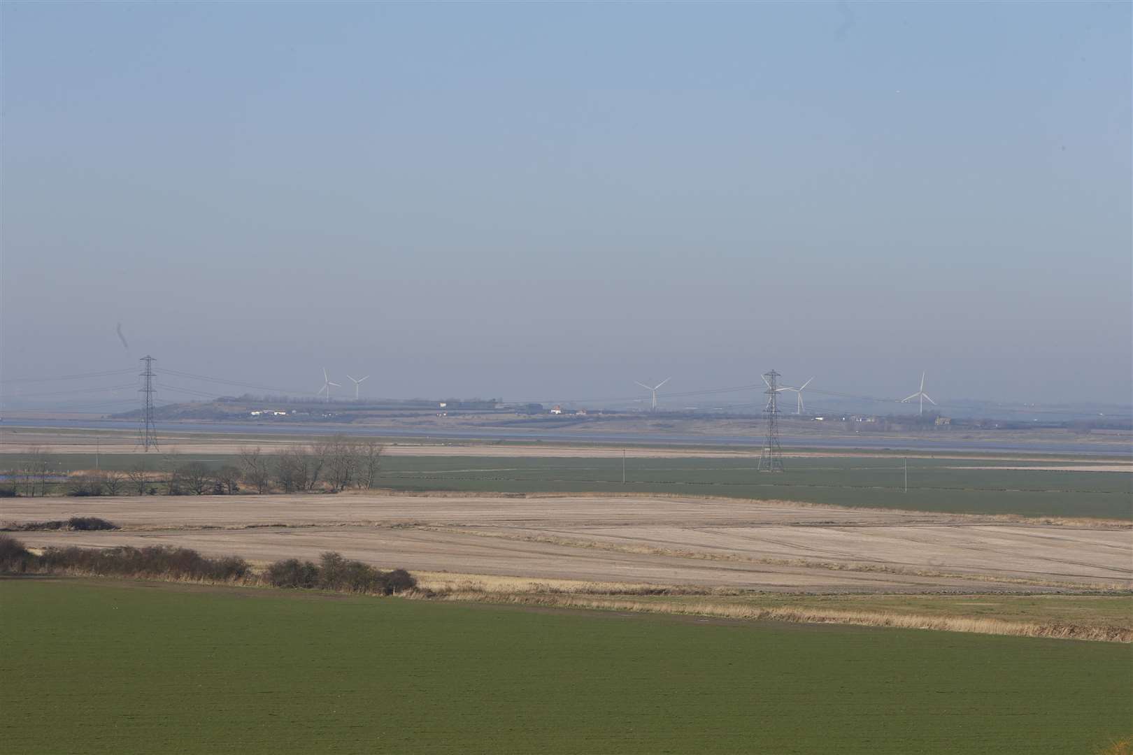 Helen Whately organising anti-solar farm protest/meeting at Graveney church. View of proposed solar farm..All Saints Church, Graveney, Faversham, ME13 9EB.Picture: Andy Jones. (11402030)