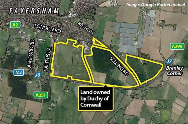 The Duchy of Cornwall owns 320 acres of land in Faversham