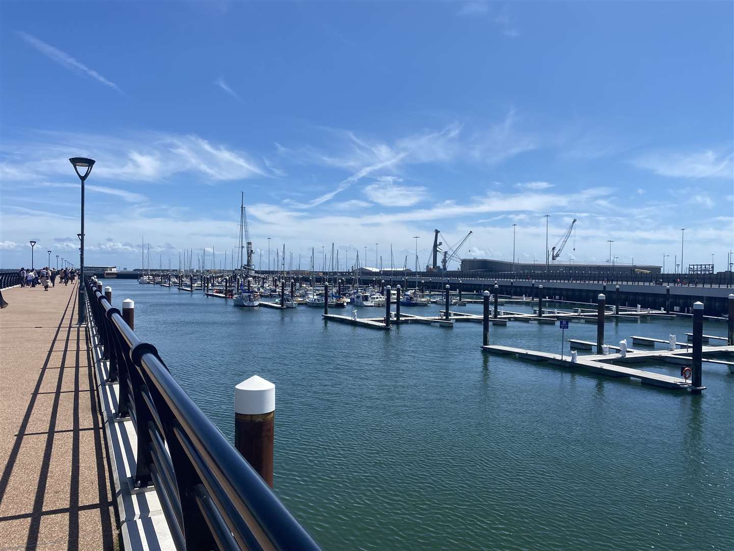 Boats are now able to use the new pontoons at the marina, three years after it was built