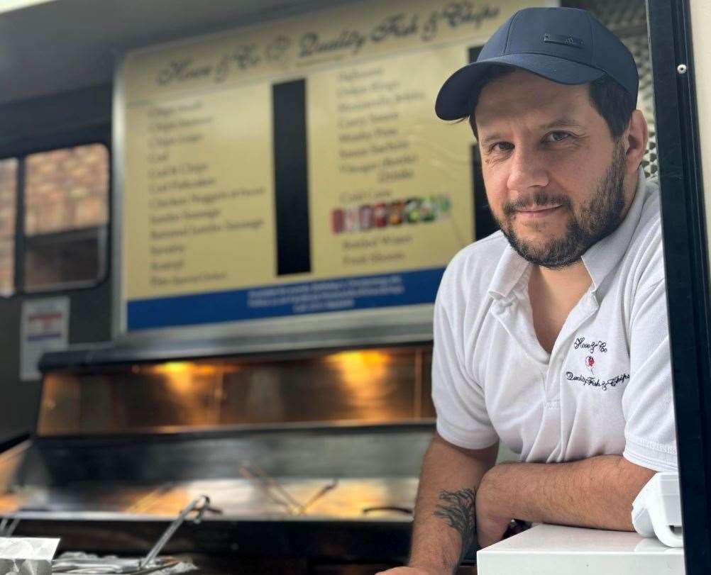 Rob Weston, of Howe & Co, sells fish and chips out of his van in villages around Ashford. Picture: Rob Weston