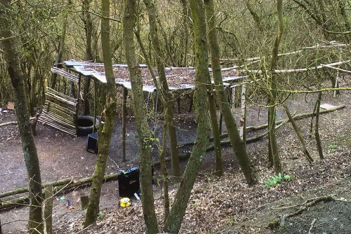 The scene in Bushey Wood. Picture: Kent Police