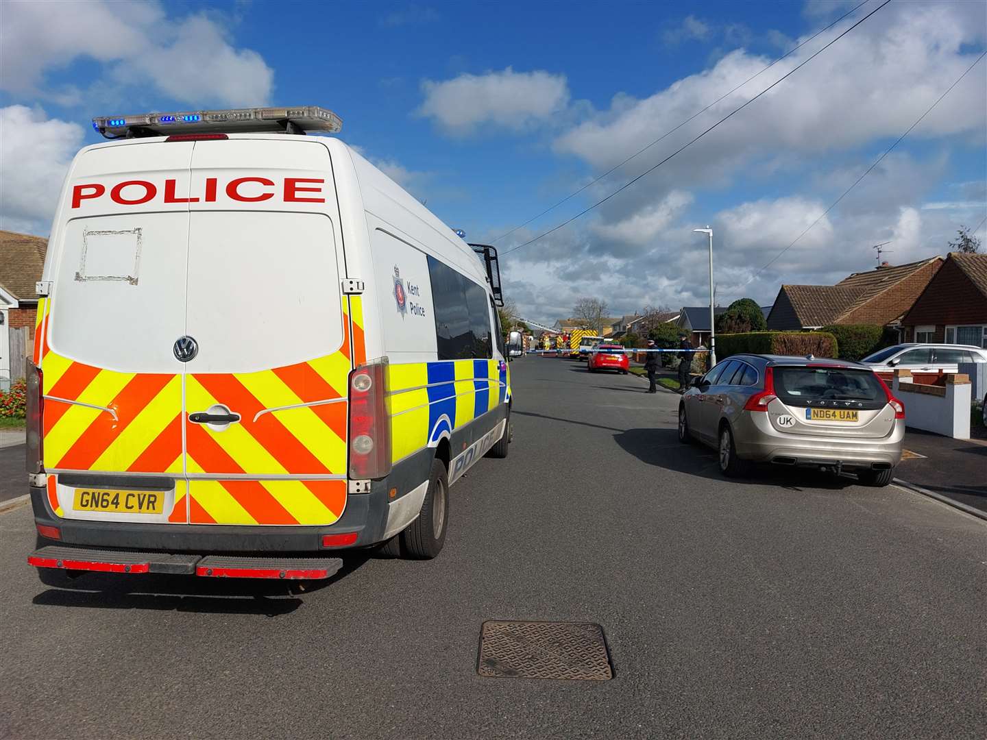 Emergency services are currently at the scene of the fire in Landon Road, Herne Bay