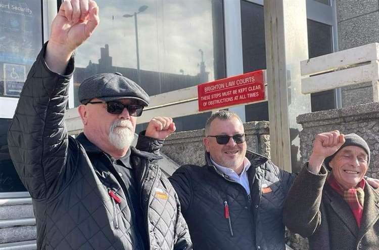 GMB union regional organiser Gary Palmer, left, with union colleagues Declan Macintyre, centre, and Carl Turner, right. Picture: Gary Palmer