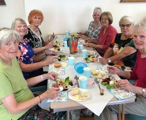 The Oddfellows' reunion lunch in Dover. Clockwise from left- Joyce Driver, Margaret Connolly, Barbara Butcher, Denise Rice, Linda Thaw, Sue Middleton, Betty Hopper. Picture: Dover Oddfellows