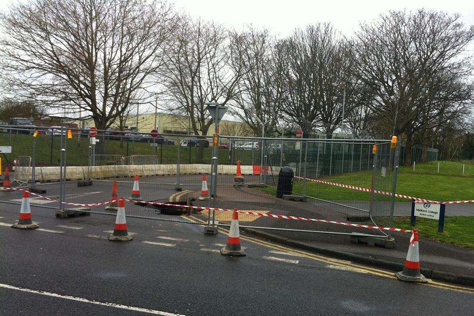 The sink hole in Gillingham