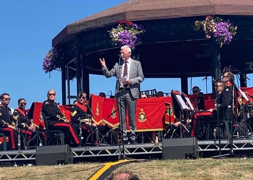 Derek Lindars, chairman of Deal Memorial Bandstand trust, welcomed the crowd