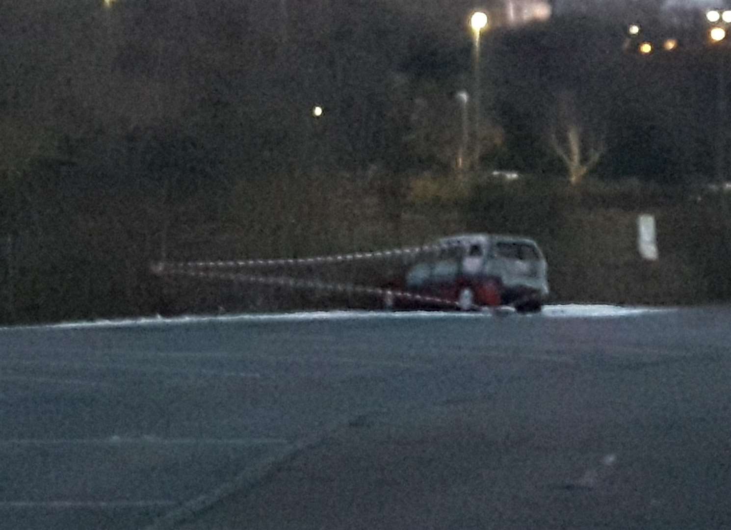 A burnt out car in St Peter's Street car park this afternoon. (6432473)