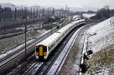 Southeastern class 375 train near Folkestone