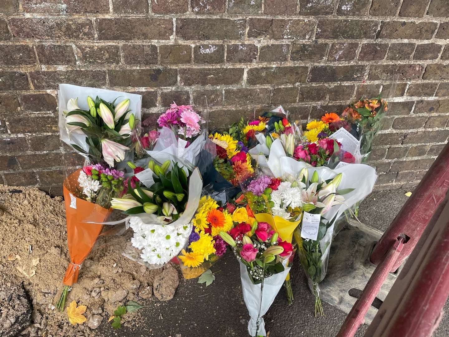 Floral tributes left at the scene