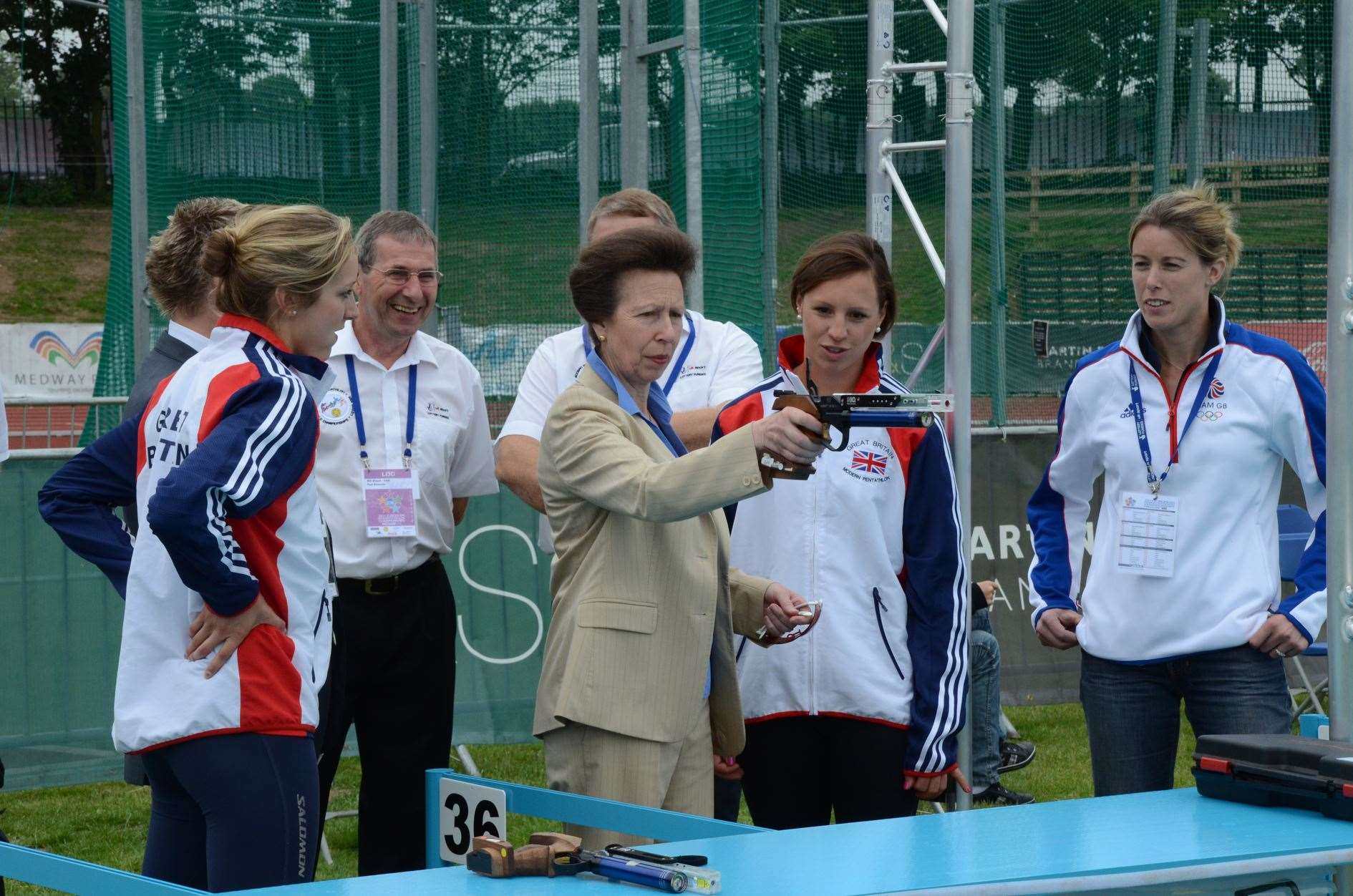 Princess Anne at Medway Park to officially open the Gillingham venue and start the five-day Modern Pentathlon European Championships. Picture: Mick Gell