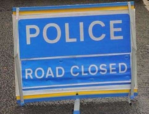 The road is closed in both directions