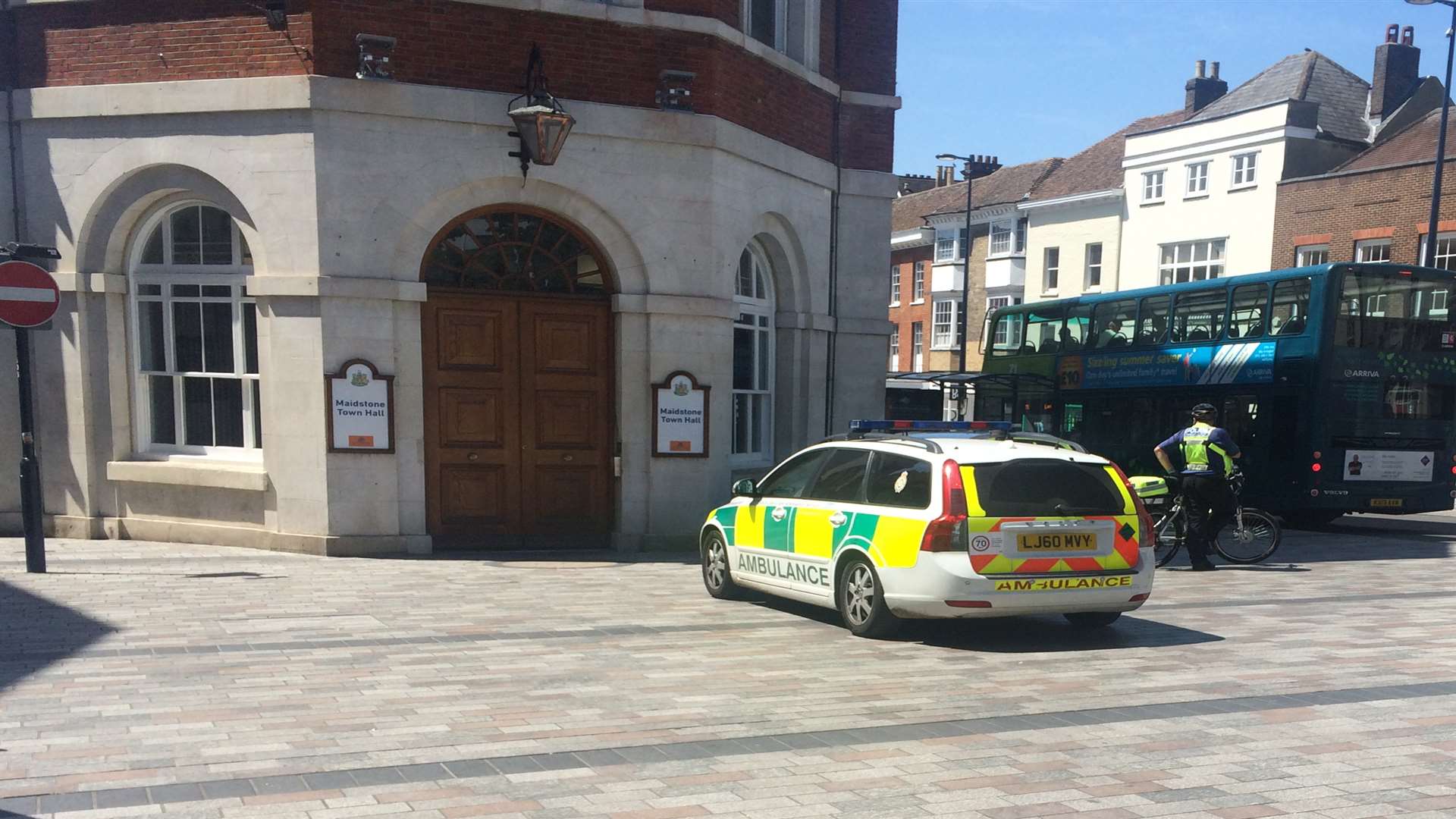 The scene outside the town hall in Maidstone