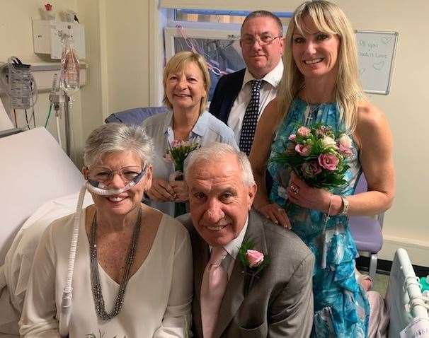 Pauline and Alan Manning with their family at the hospital