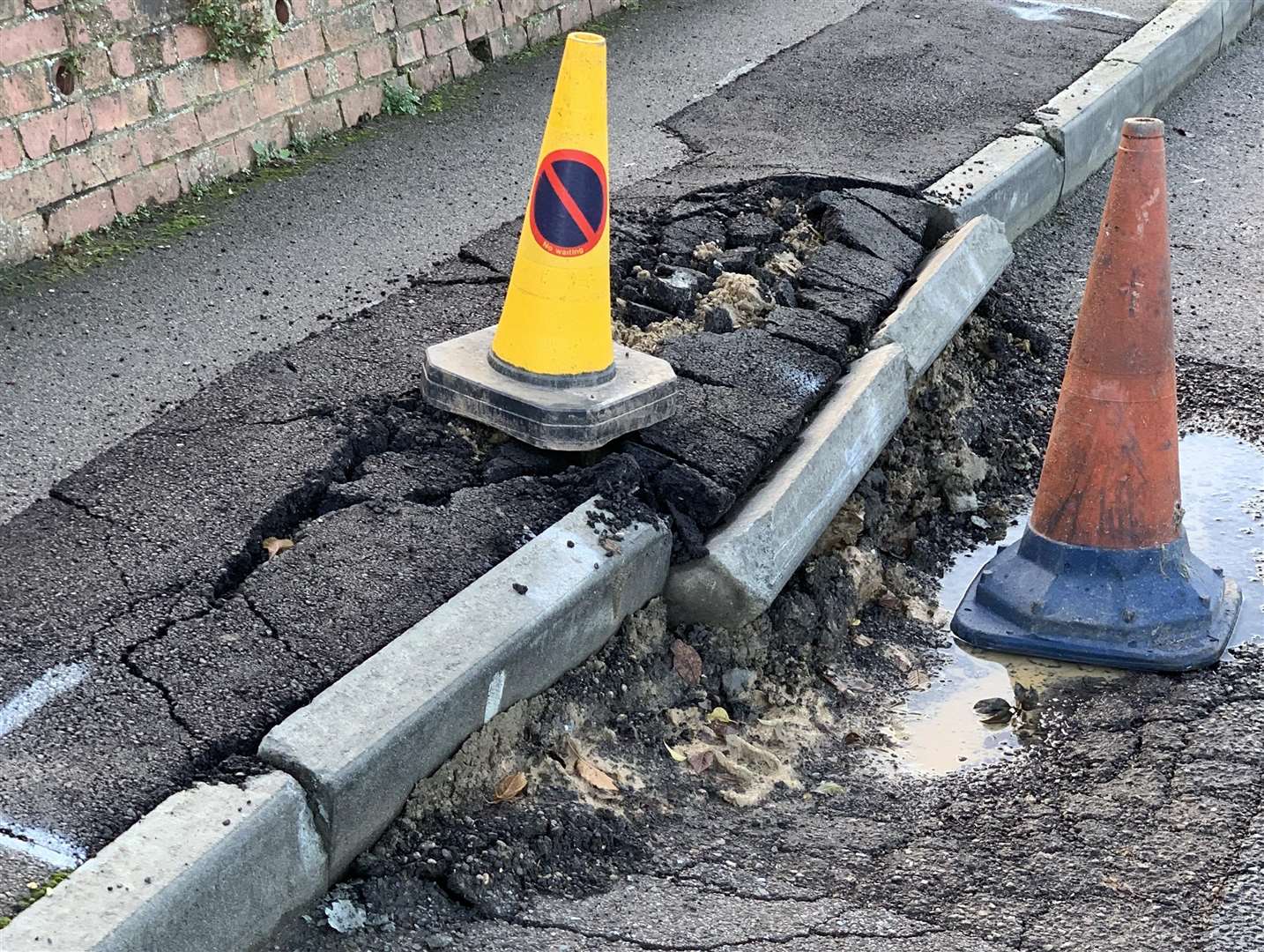 An example of some of the damage which neighbours say has been created by housing developers