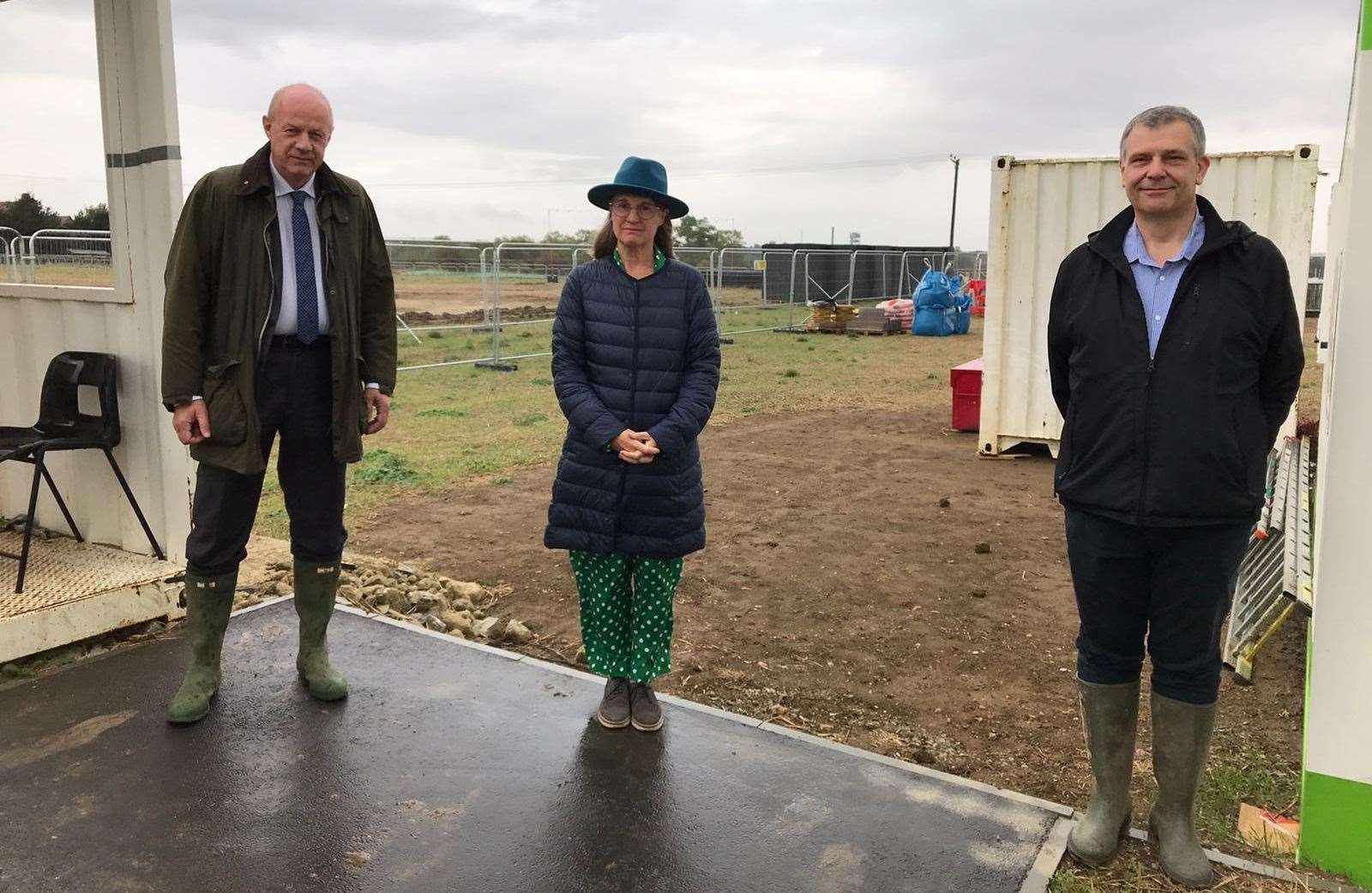 Ashford MP Damian Green, Rachel Maclean and Cllr Paul Bartlett on the MOJO site yesterday