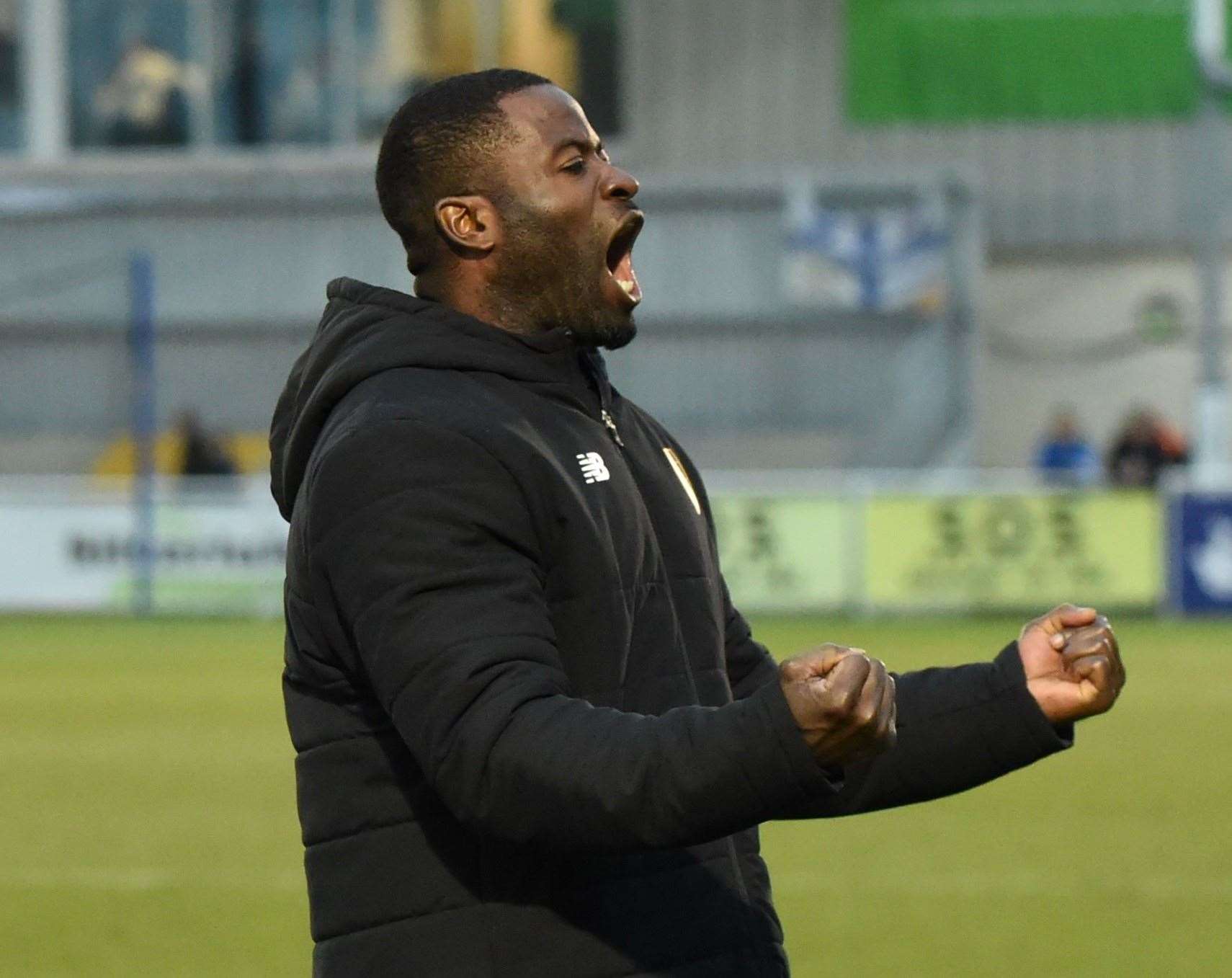 Maidstone United caretaker boss George Elokobi. Picture: Steve Terrell