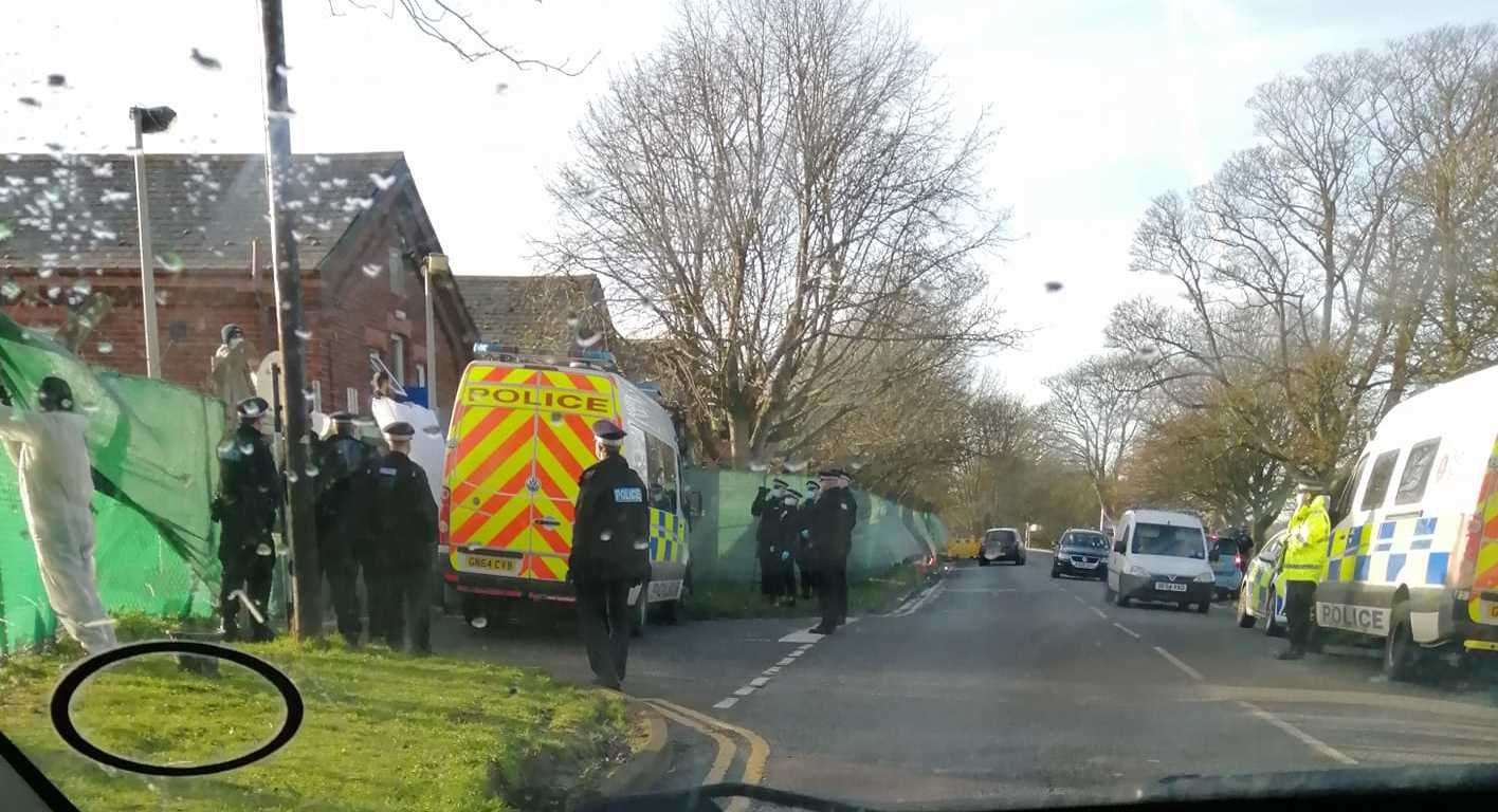 Police at Napier Barracks following a disturbance. Picture: Facebook