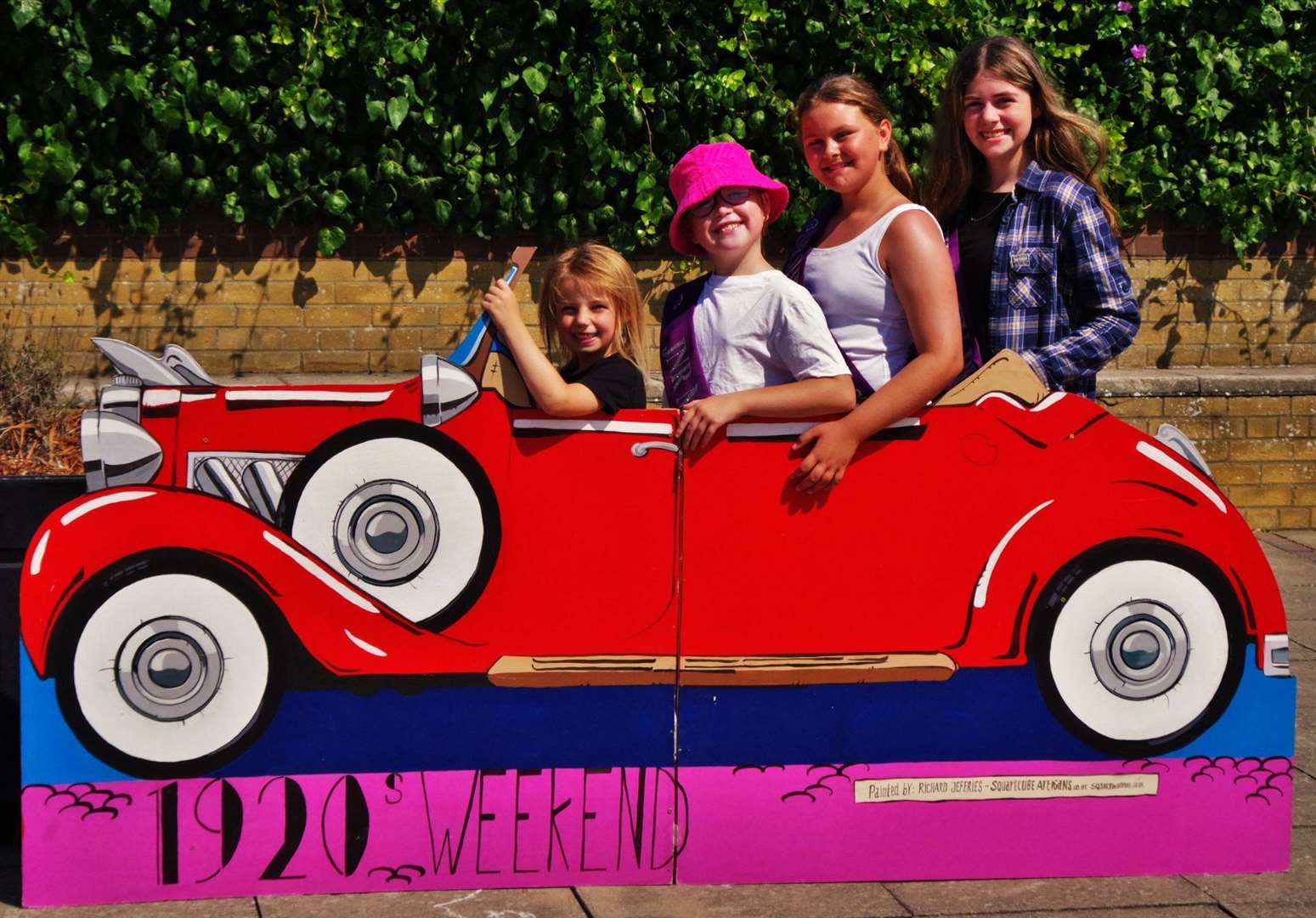 Car journey back in time thanks to Richard Jeferies' funny faces display in Beachfields as part of the Sheerness Festival of the Sea. Picture: Phil Crowder