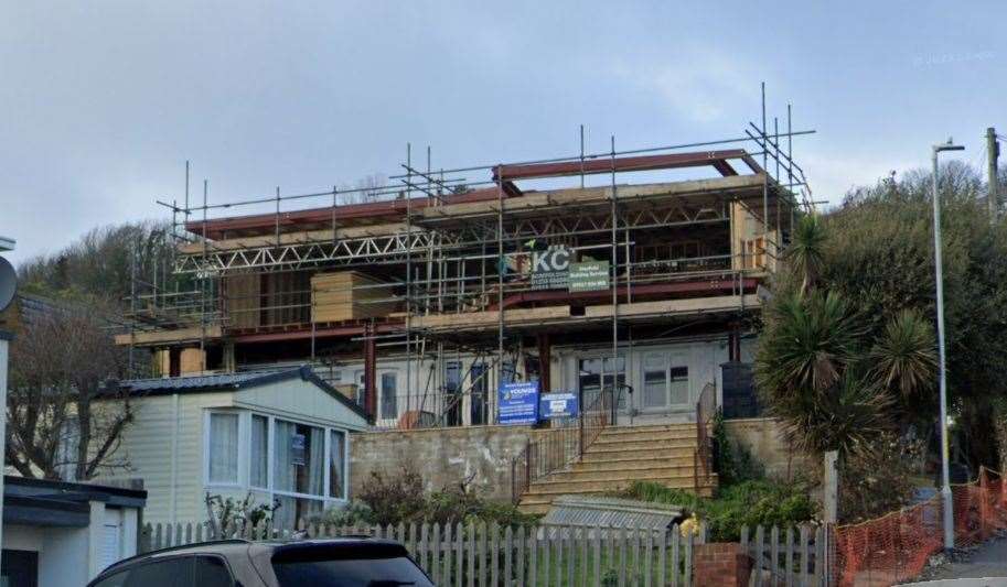 Construction work taking place at Heatherbank in Sunnyside Road, Sandgate, in 2022. Picture: Google