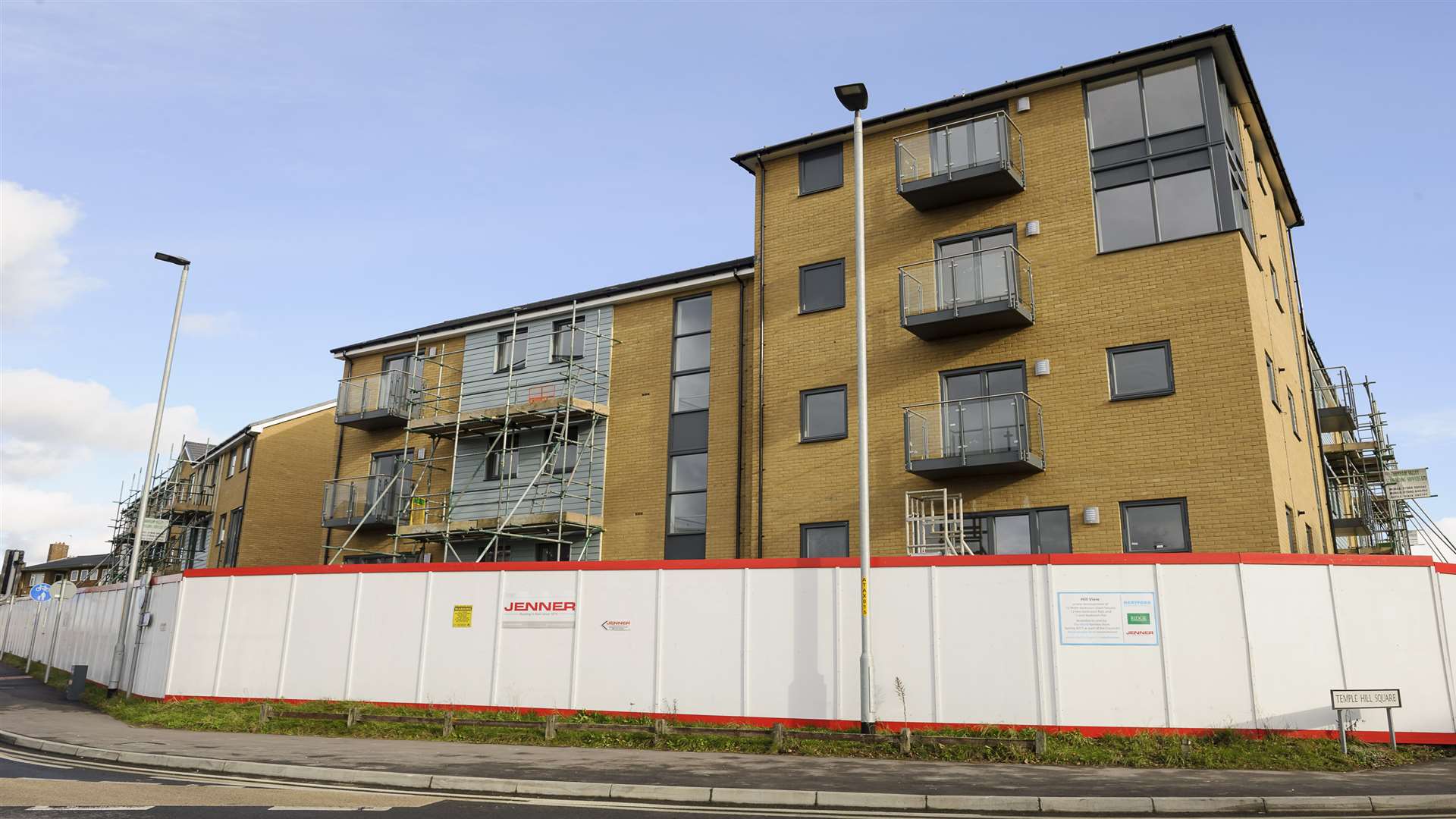 New council homes being built at Hill View, off Temple Hill Square