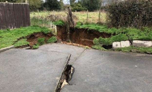 Sinkhole off Broomshaw Road in 2018