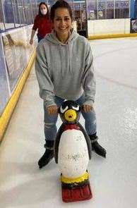 Naushabah enjoying a visit to Gillingham Ice Rink