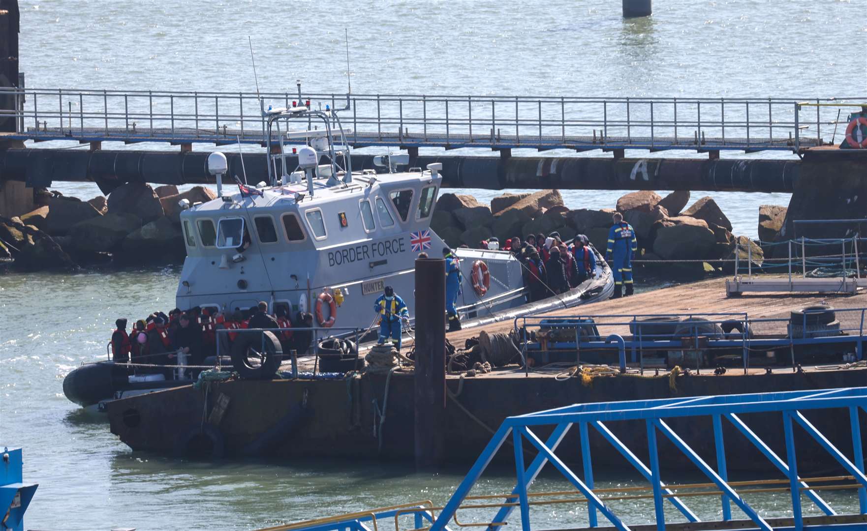 Asylum seekers are being processed in Ramsgate rather than Dover, following the P&O Ferries disruption. Picture: UKNIP