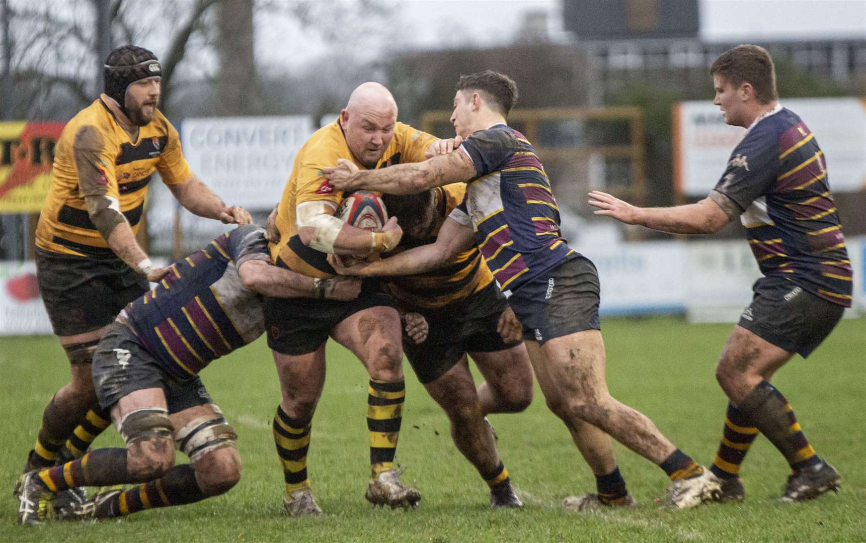 Canterbury's Danny Herriott looks for a way through against Old Albanians. Picture: Phillipa Hilton