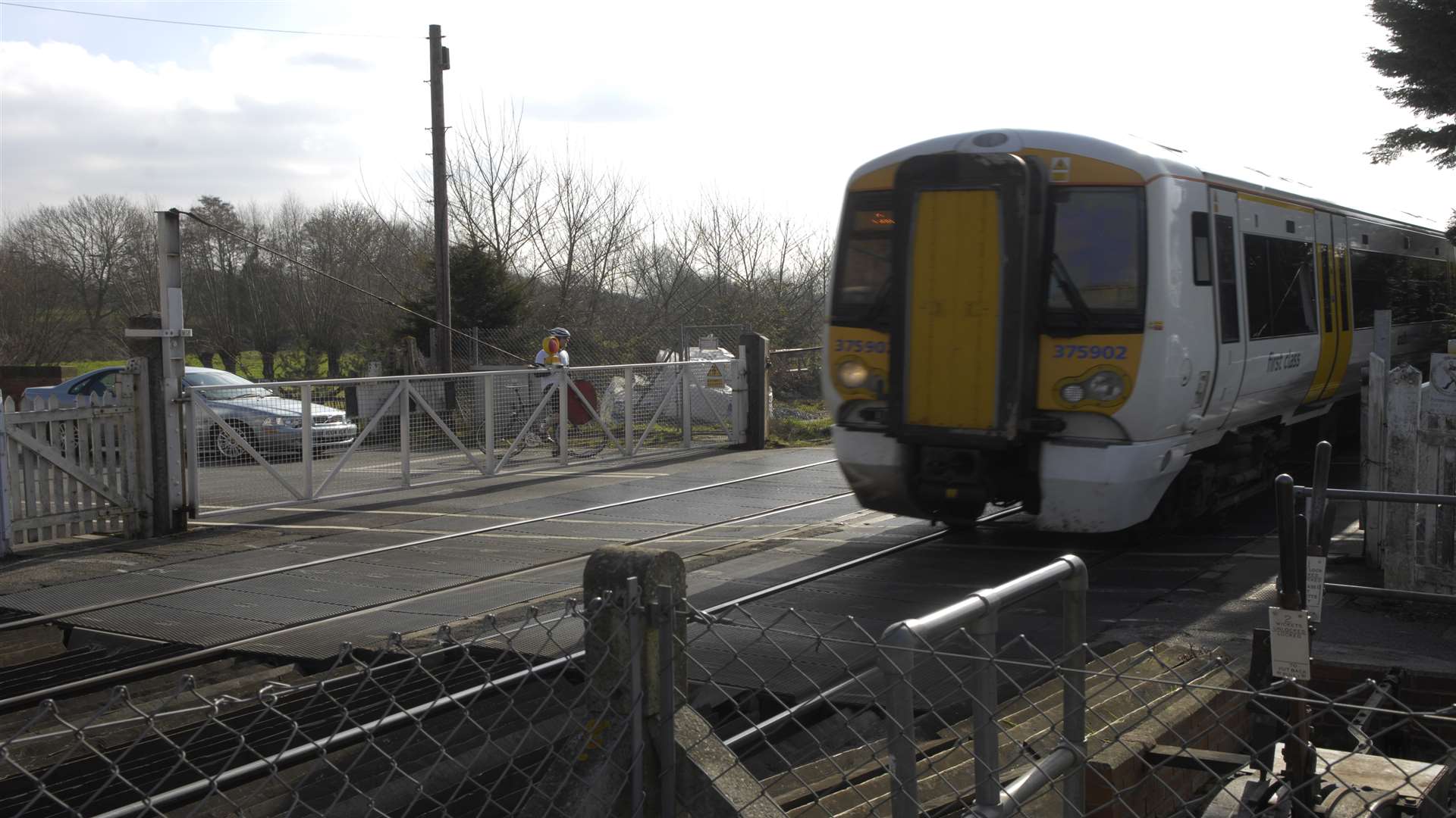 The teenage joyrider was forced to stop at the level crossing