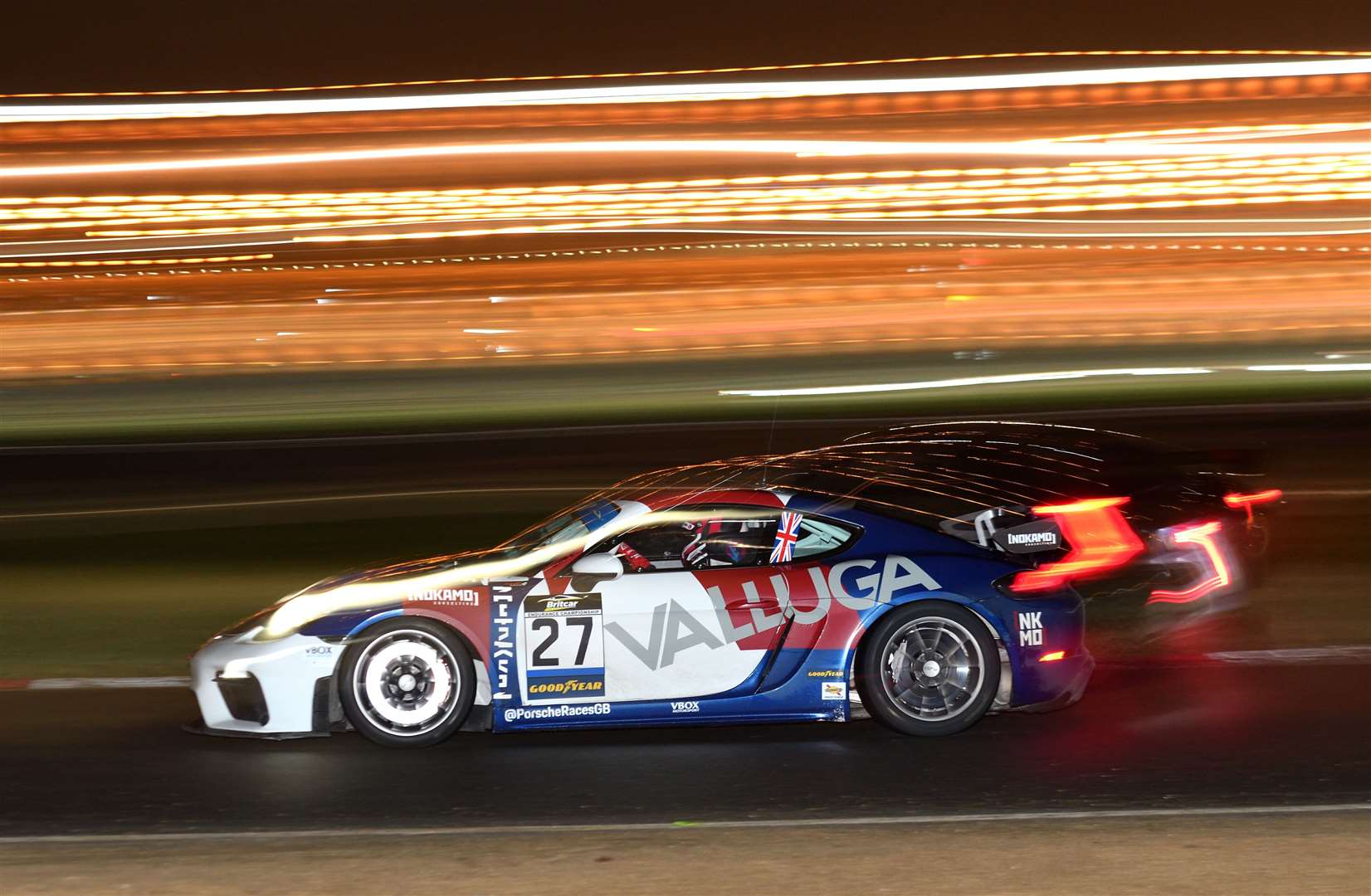 Ian Humphris and Benji Hetherington won the first Britcar night race in their Porsche 718 GT4 Clubsport