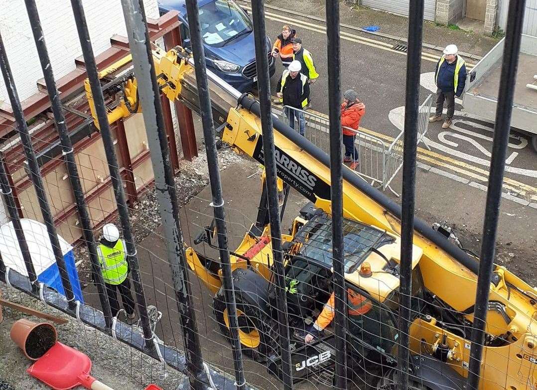 The work began on March 13 on the art in Margate. Picture: Laura Jones