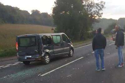 Drivers got out of their cars to wait for the emergency services