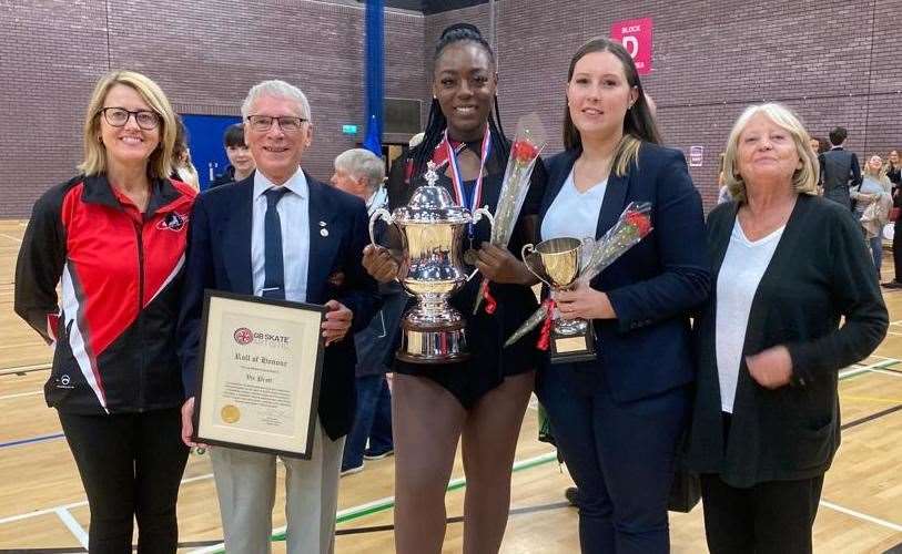 GB youth champion Cameron Arnold (centre). Picture: Medway Roller Dance