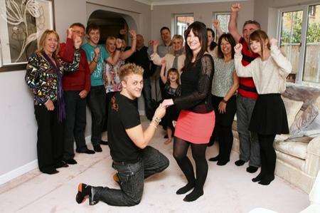 Russell Perry and Lisa Gould who got engaged in Ryarsh Primary School Playground where they both went to school.