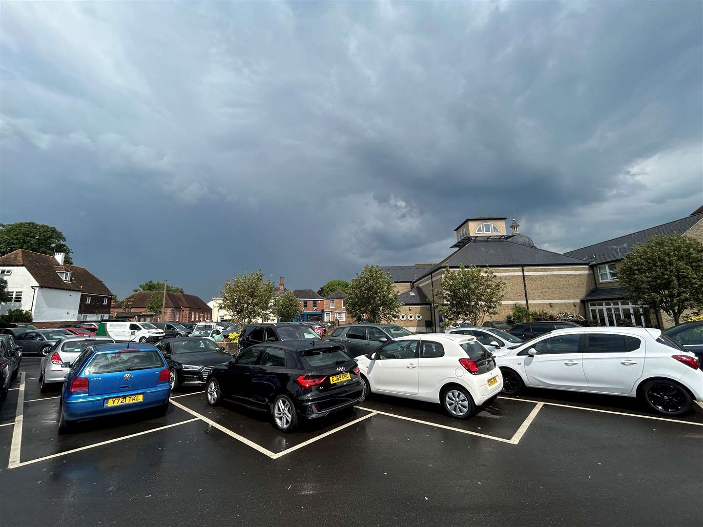 Dark clouds loom over Canterbury on Monday morning