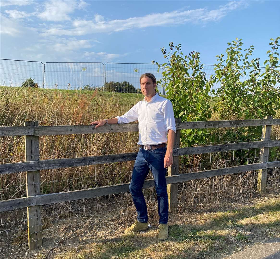 Cllr Tony Harwood standing at the site of the proposed Aldi in Newnham Court Way, Maidstone