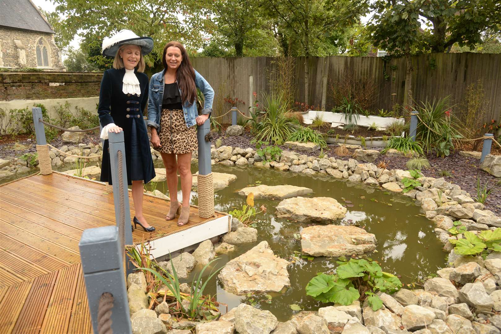 High Sheriff of Kent Jane Ashton was shown around by Sarah Bieniasz, the new community garden in behind St Botolph's Church, Northfleet on Saturday