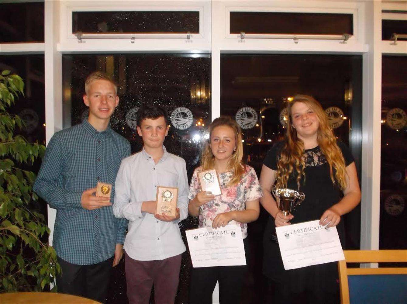 Left to right; Ryan Winter, Finlay Adamson, Staze Amber and Lily May from the Cinque Ports Pirates Sailing Club.