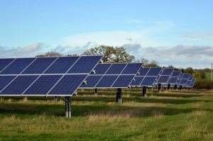 A solar array: The top of each panel will be 2m at its tallest when tilted at 30 degrees