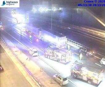 Emergency crews are at the scene. Picture: Highways England