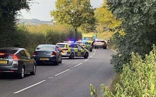 A police car was involved in a crash on the A28 outside Kennington. Picture: Robeira Crosswell-Crouch