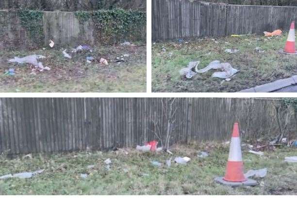 Waste on the verges Maidstone-bound on the A249, near Stockbury