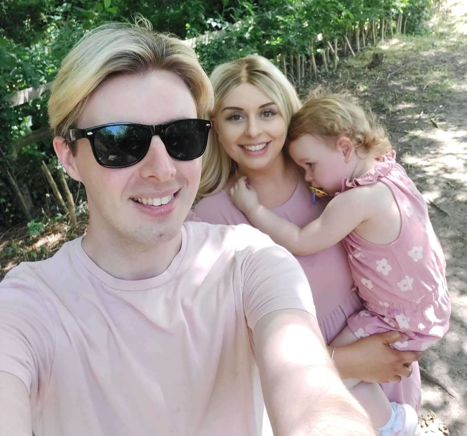 Sophie Collins, from Barming, with her brother Matthew Collins and daughter Daisy