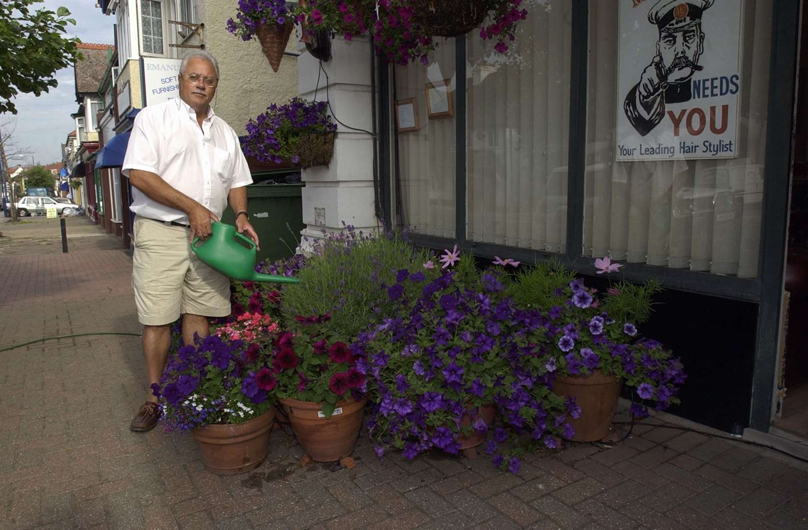 Gordon Johnson outside Mr Snips hairdressers in Tankerton