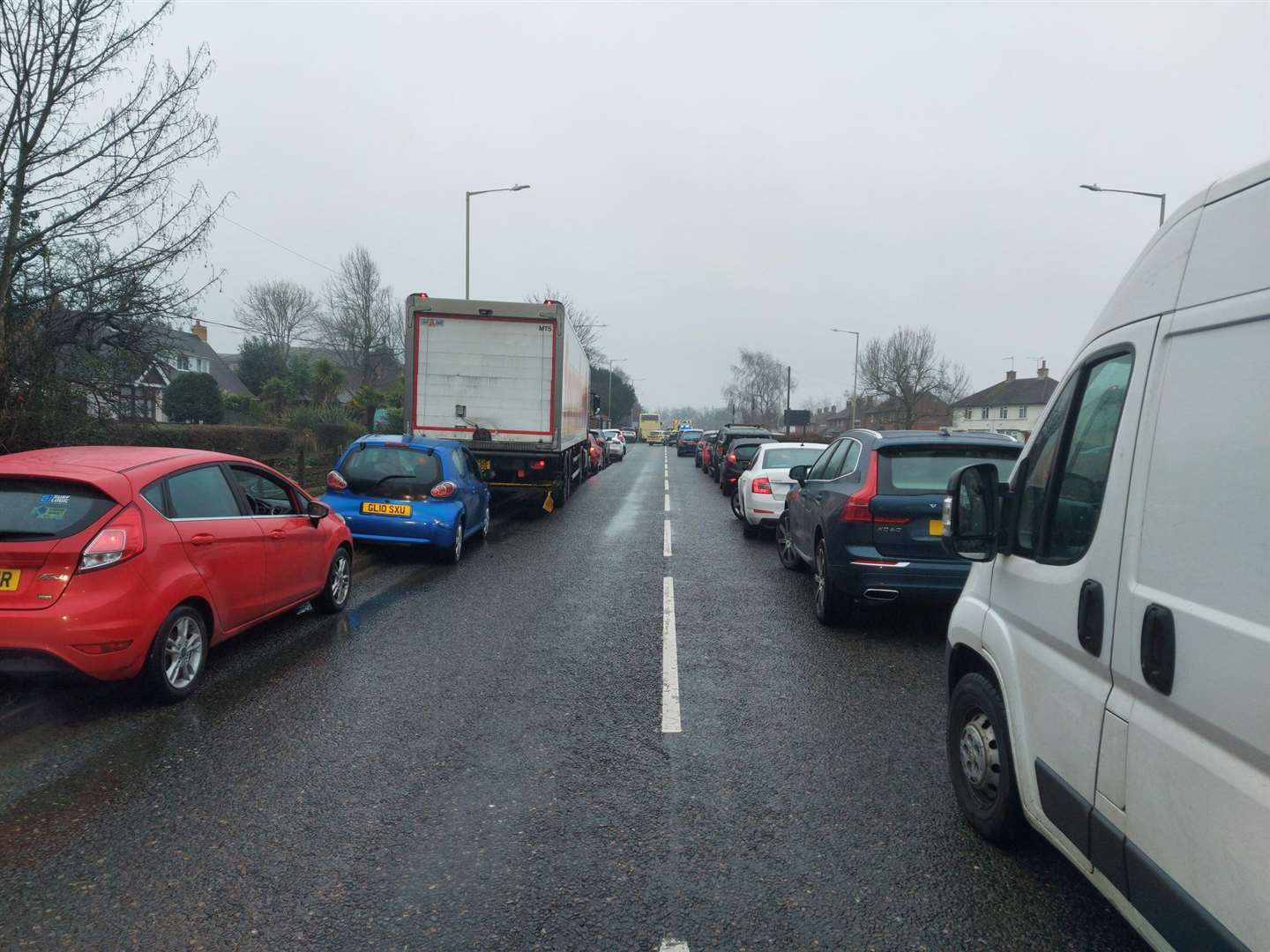 The A292 between Drovers Roundabout and Highworth School was closed by a crash. Picture: Kent Police