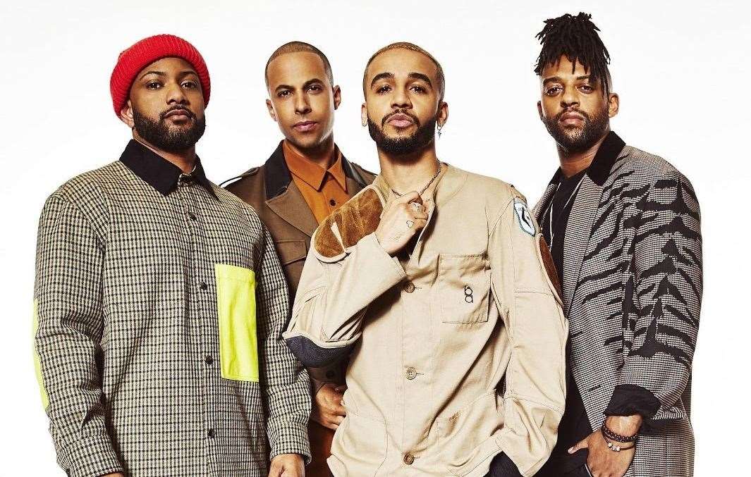 JB, left, with the rest of pop group JLS