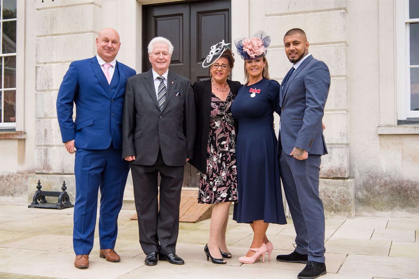 Kerry Banks BEM pictured with her family Picture: Russell Harper