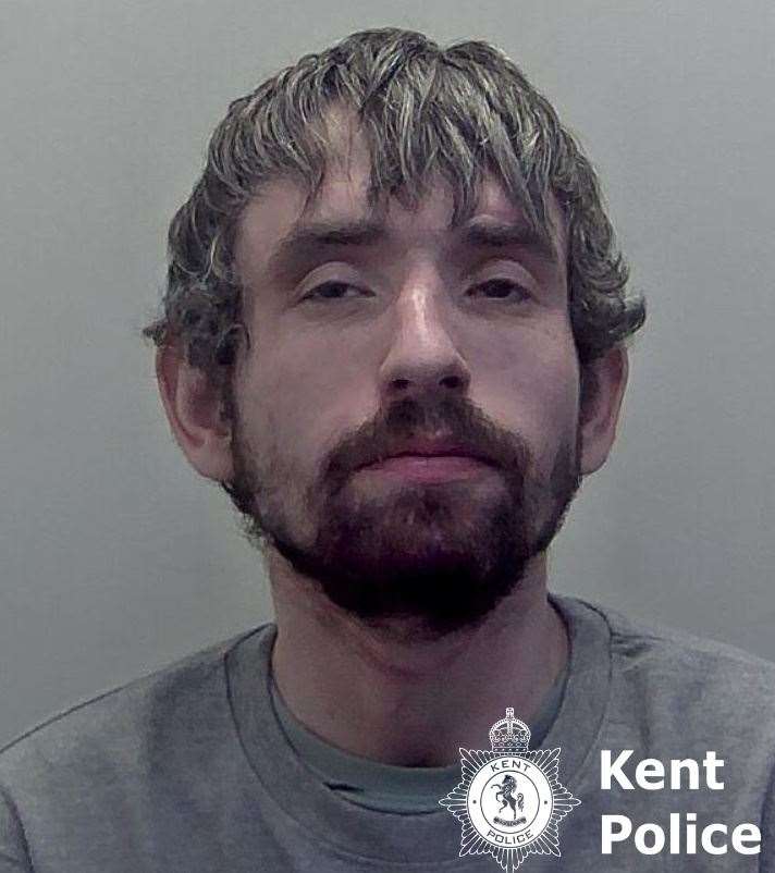 Gerard McGuiness was sent back to jail after he was found on Whitstable High Street with a carpet knife. Photo: Kent Police