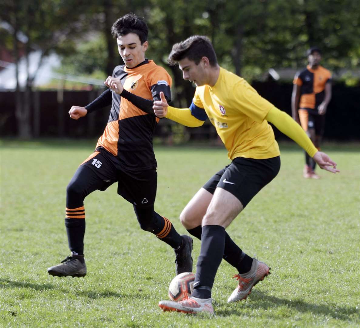 Pegasus 81 Colts under-18s (gold/black) on their way to victory over Anchorians Boys under-18s. Picture: Barry Goodwin (42641119)