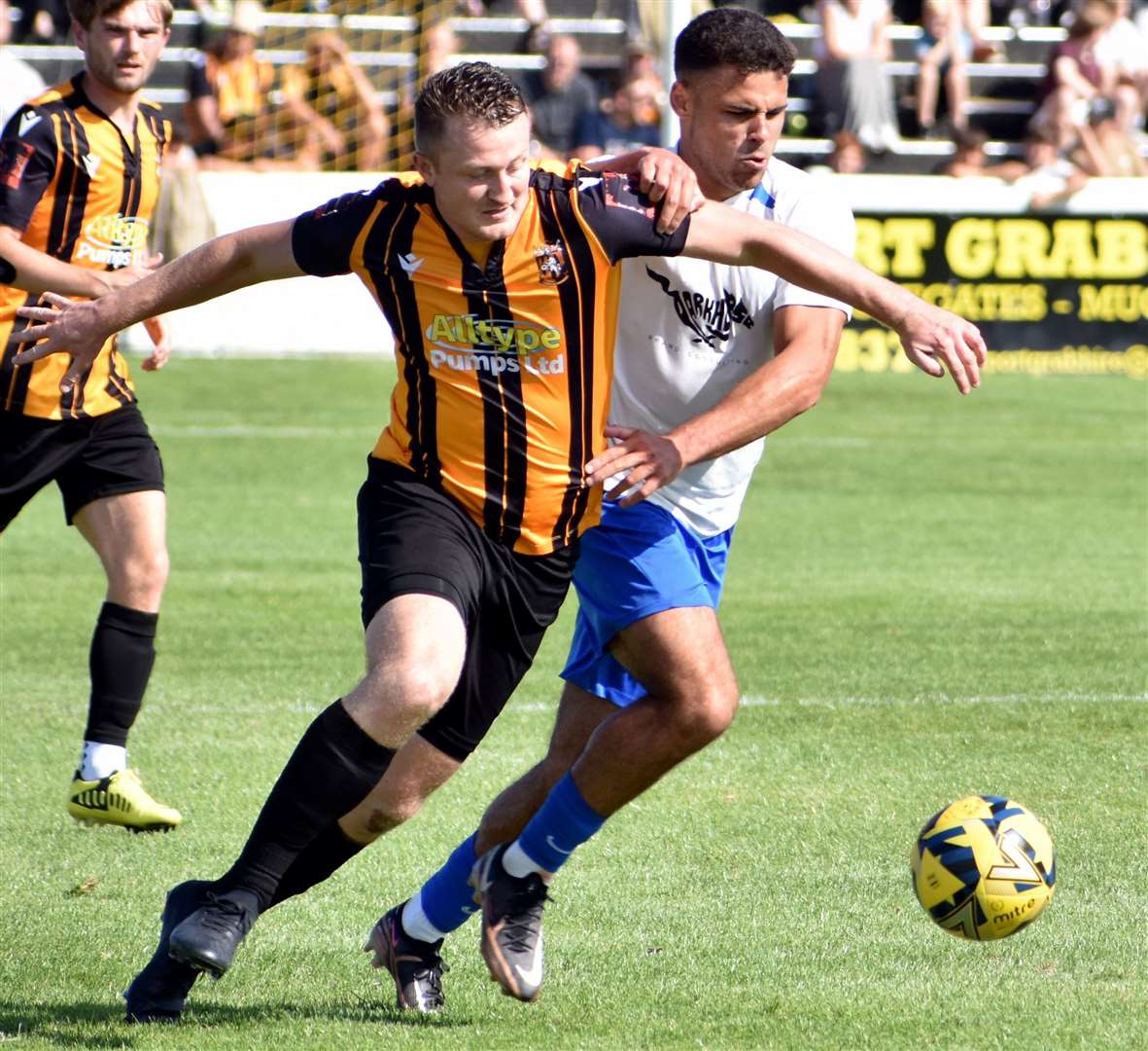 Centre-back Callum Davies - is set to leave Folkestone this summer. Picture: Randolph File